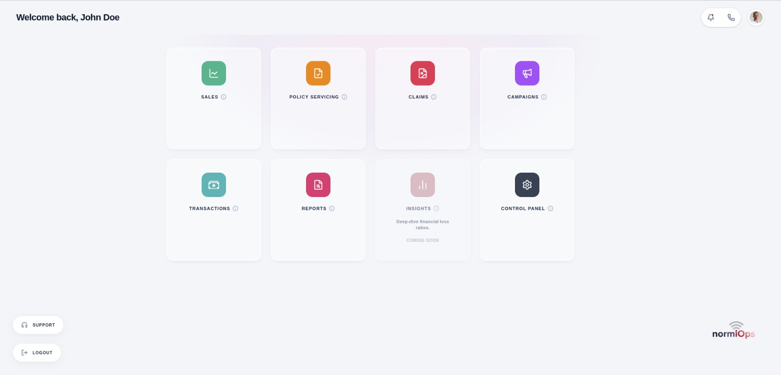 normiOps Unified Operations Dashboard