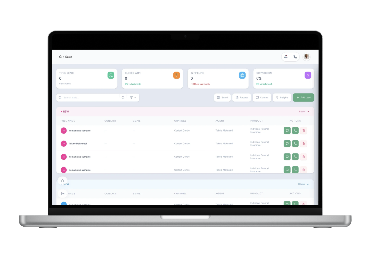 Sales Module Dashboard